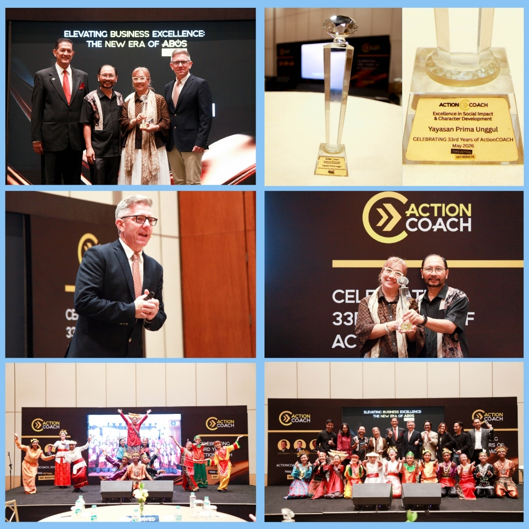 Yayasan Prima Unggul Raih Penghargaan “Excellence in Social Impact Character Development” di Perayaan 33 Tahun ActionCOACH Jakarta